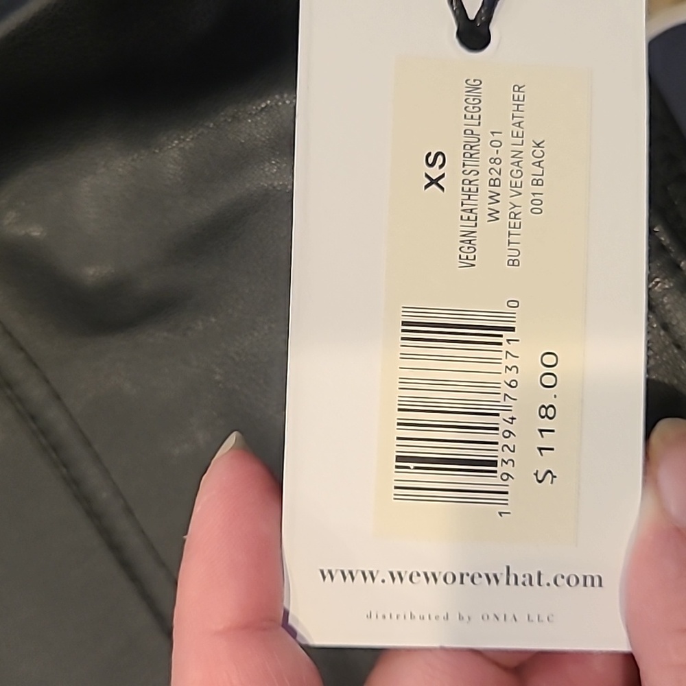 Anthropologie WeWoreWhat Vegan Leather Stirrup Leggings Womens Xs Black Sexy - Picture 8 of 8